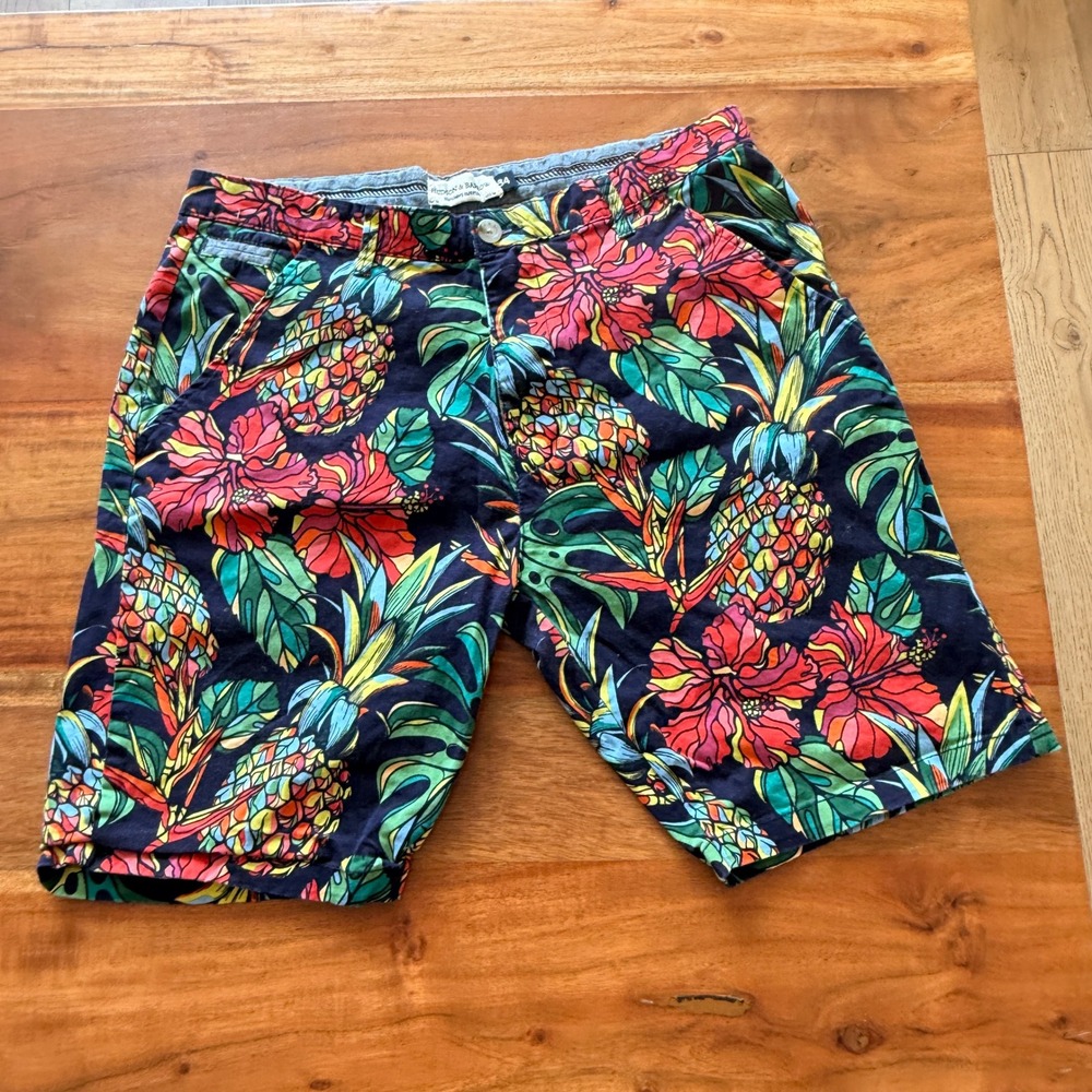 Hudson & Barrow Men's Multi-Colored Tropical Pineapple Shorts Size 34